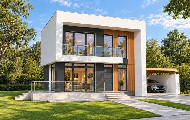 Locuință P+1 cu ramă volumetrică, Timiș – EMB ARHIPRO
