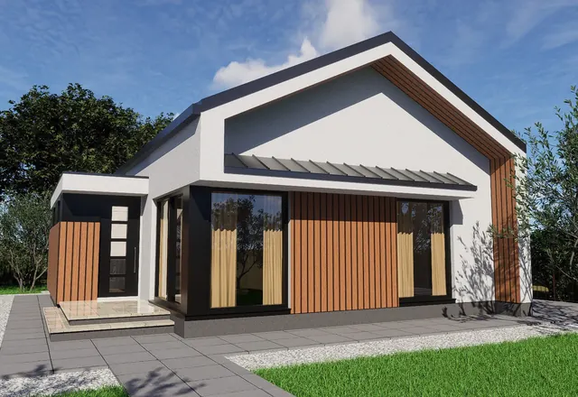 Casa Nordik – fațada de intrare – EMB ARHIPRO