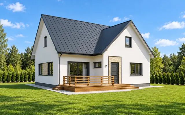 Casă P+M cu terasă din lemn – EMB ARHIPRO