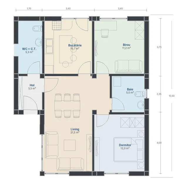 Casa Nordik – parter, 69 m² utili – EMB ARHIPRO