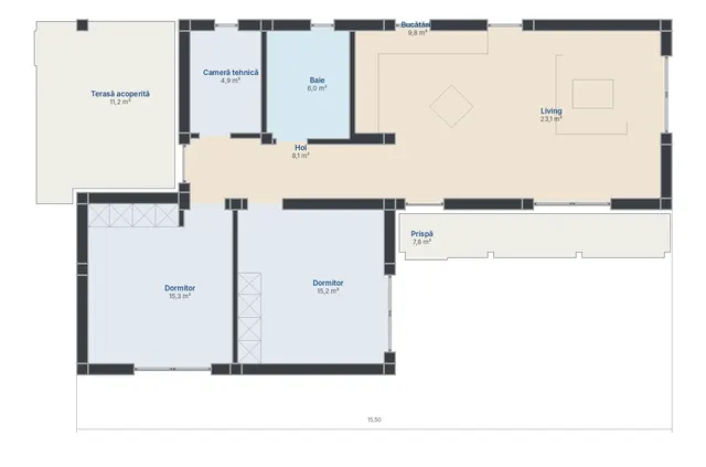 Casă tradițională cu prispă, Jurilovca – parter, 82 m² – EMB ARHIPRO