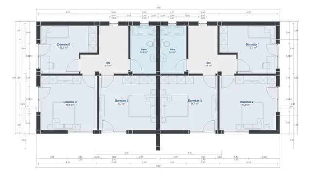 Duplex, Codlea – plan etaj – EMB ARHIPRO