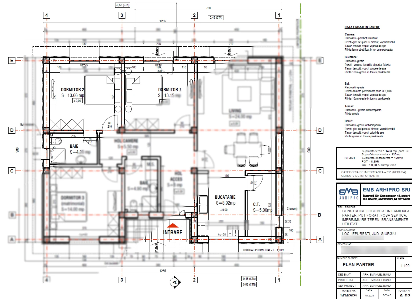 Plan parter – soluție funcțională – EMB ARHIPRO