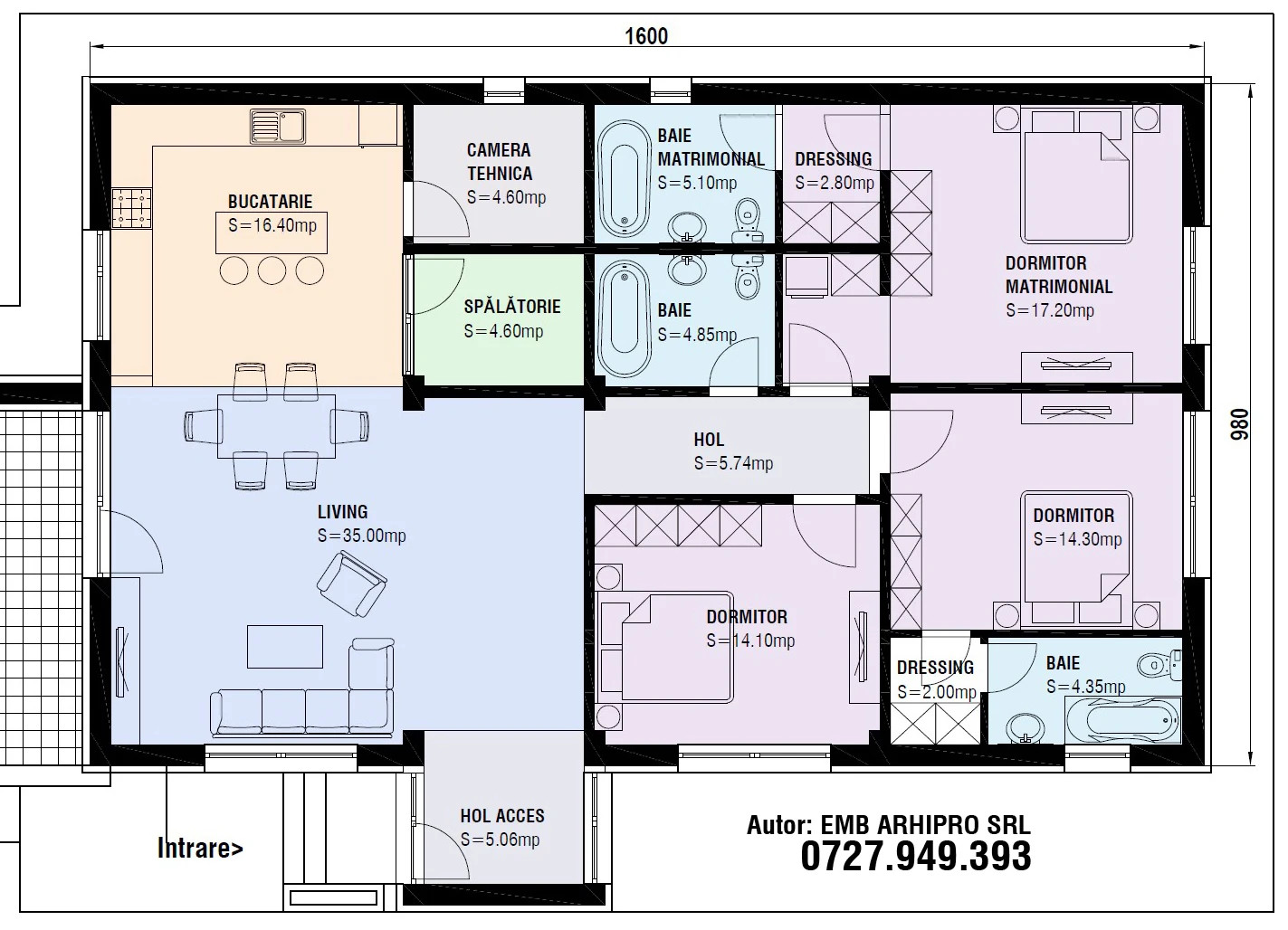 Plan parter – program amplu – EMB ARHIPRO